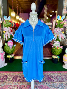 Ocean Blue LuxeKnit Mini Dress