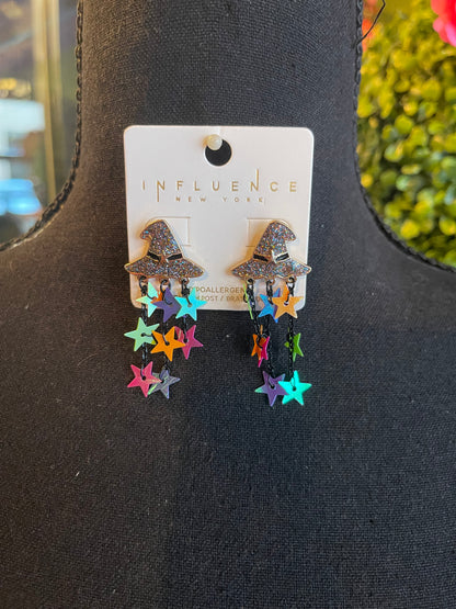 Witch’s Hat & Star Tassel Earrings