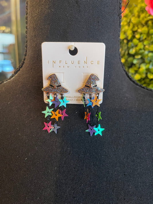 Witch’s Hat & Star Tassel Earrings