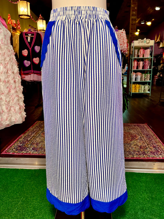 Seaside Scallop Striped Pants
