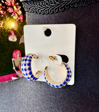 Blue & White Game Day Hoops