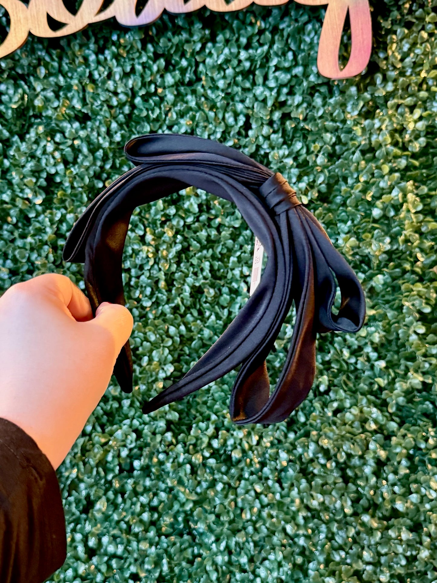 Black Side Double Bow Headband