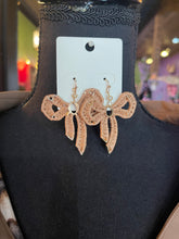 Load image into Gallery viewer, Light Brown Raffia Bow Earrings
