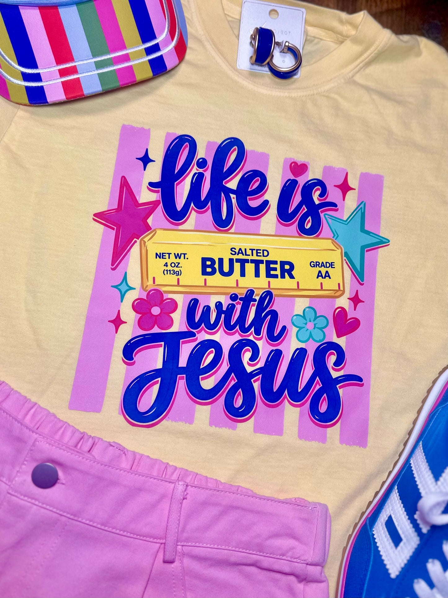 Comfort Colors "Life is Butter with Jesus" T-Shirt