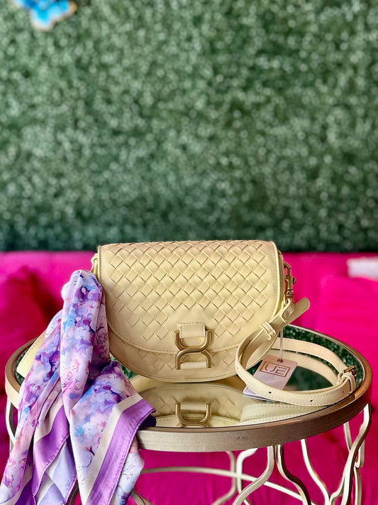 Alise Butter Yellow Woven Crossbody