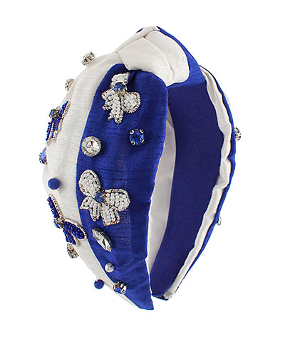 Blue & White Game Day Headband