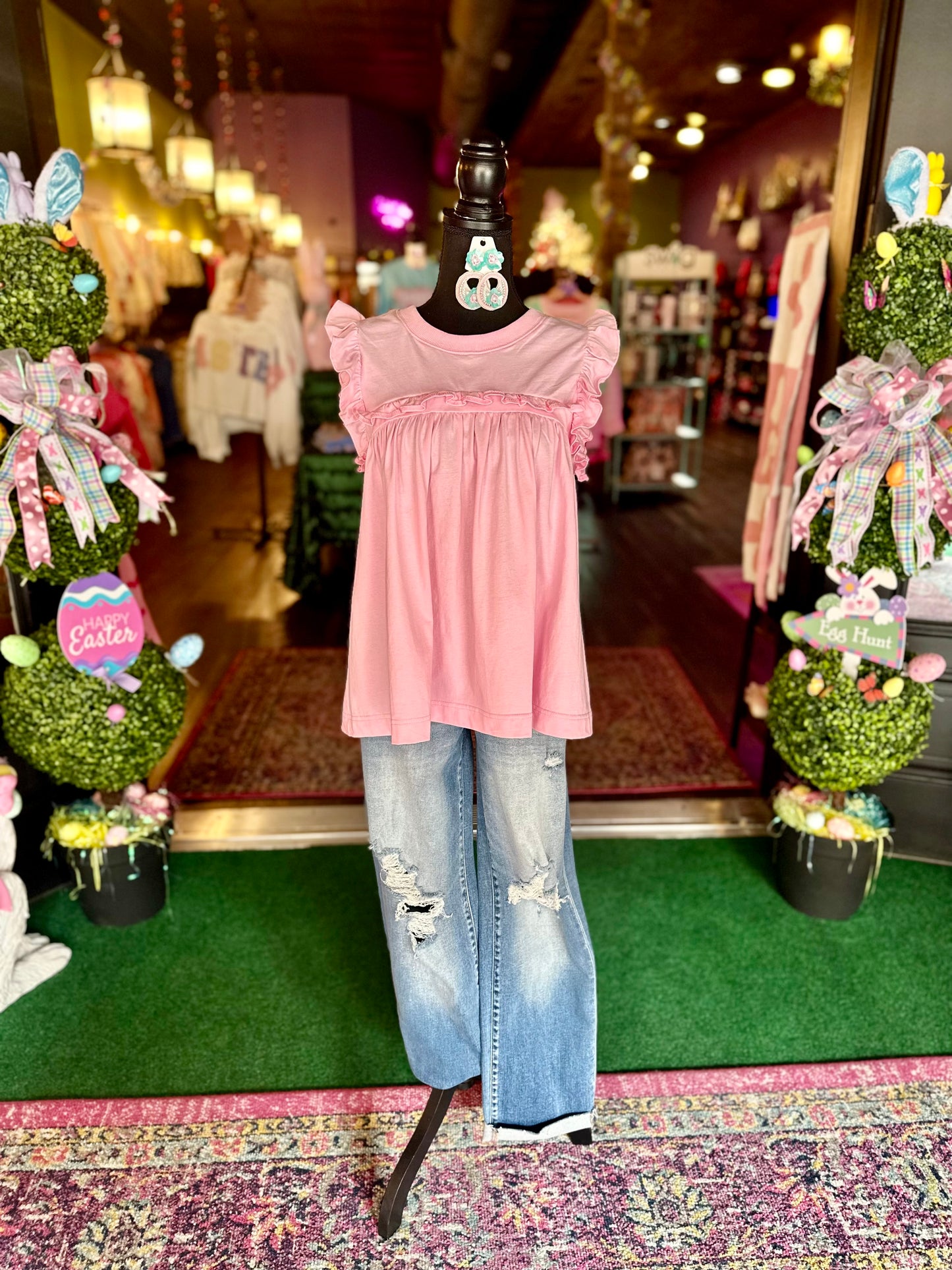 Pink Sleeveless Jersey Top