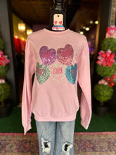 Load image into Gallery viewer, Light Pink Conversation Heart Sweatshirt
