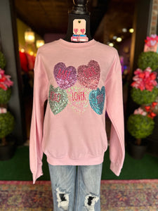 Light Pink Conversation Heart Sweatshirt