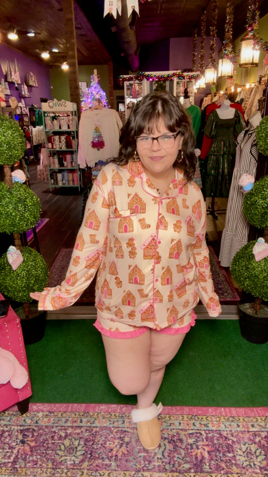 Gingerbread Wonderland Ruffle Pajama Set