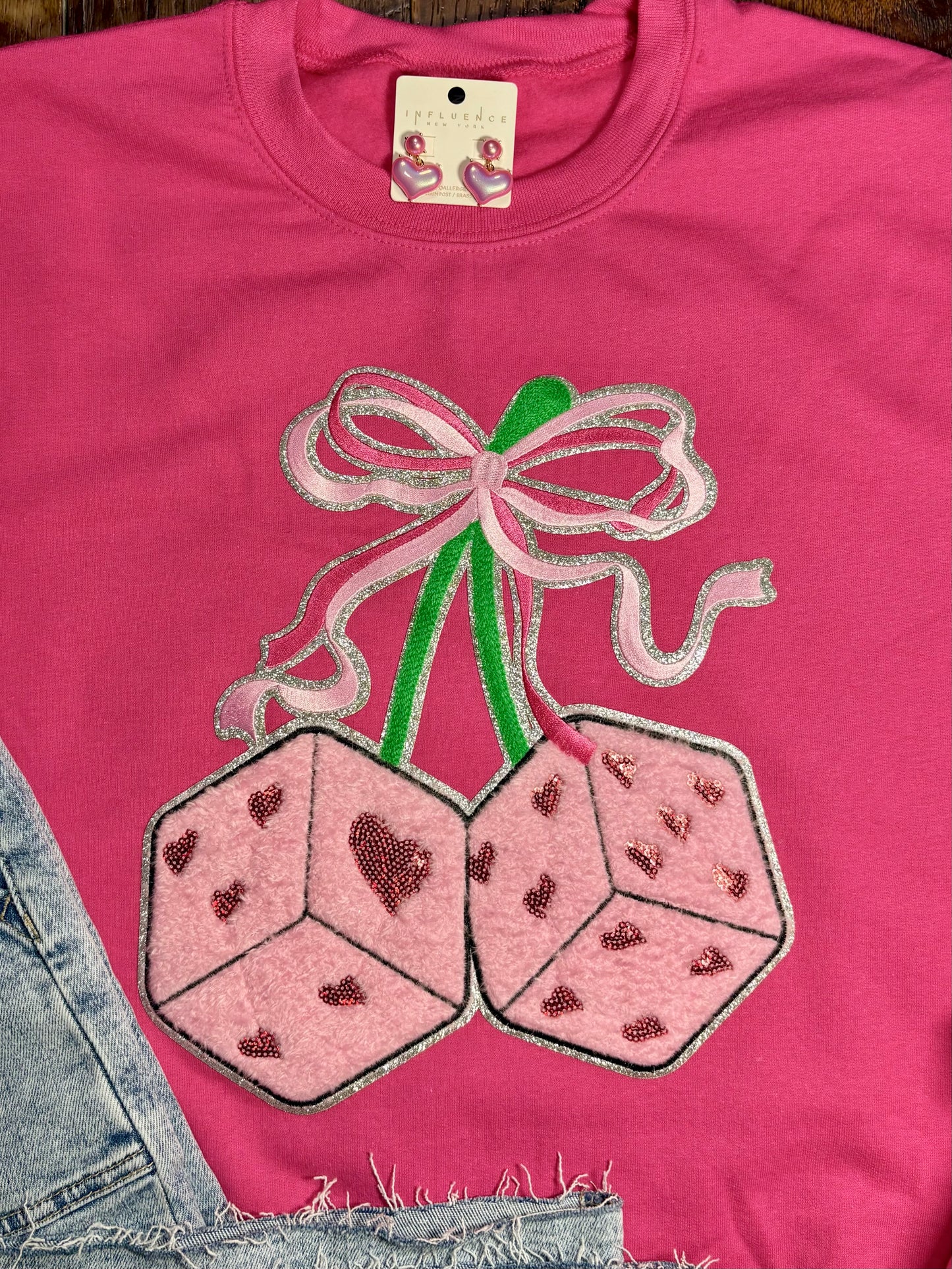 Bow & Cherry Dice Sweatshirt