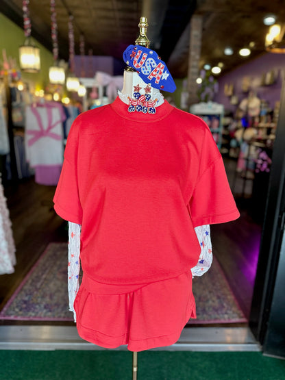 Ruby Scuba Top & Shorts Set