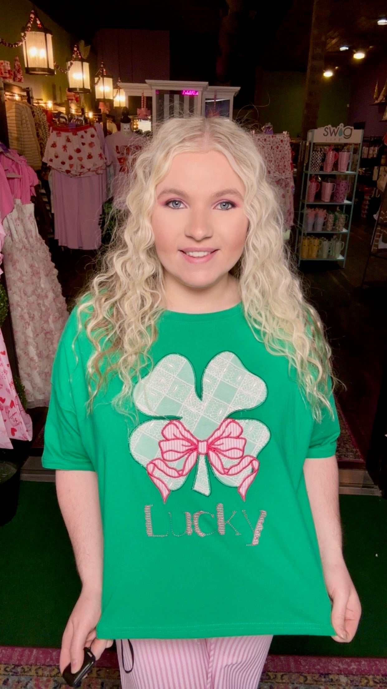 Lucky Clover Embroidered Crop Top
