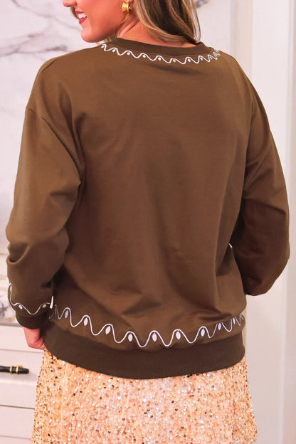 Foil Gingerbread House Luxe Pullover