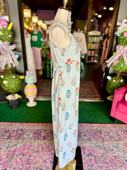 Seaside Bloom Backless Jumpsuit