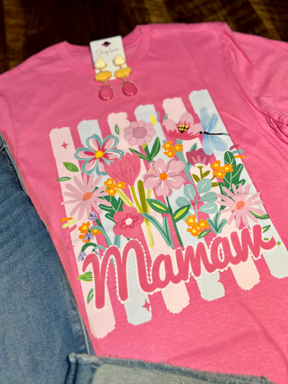 Striped & Floral “Mamaw” T-Shirt
