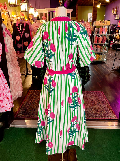 Garden Party Stripe Maxi Dress