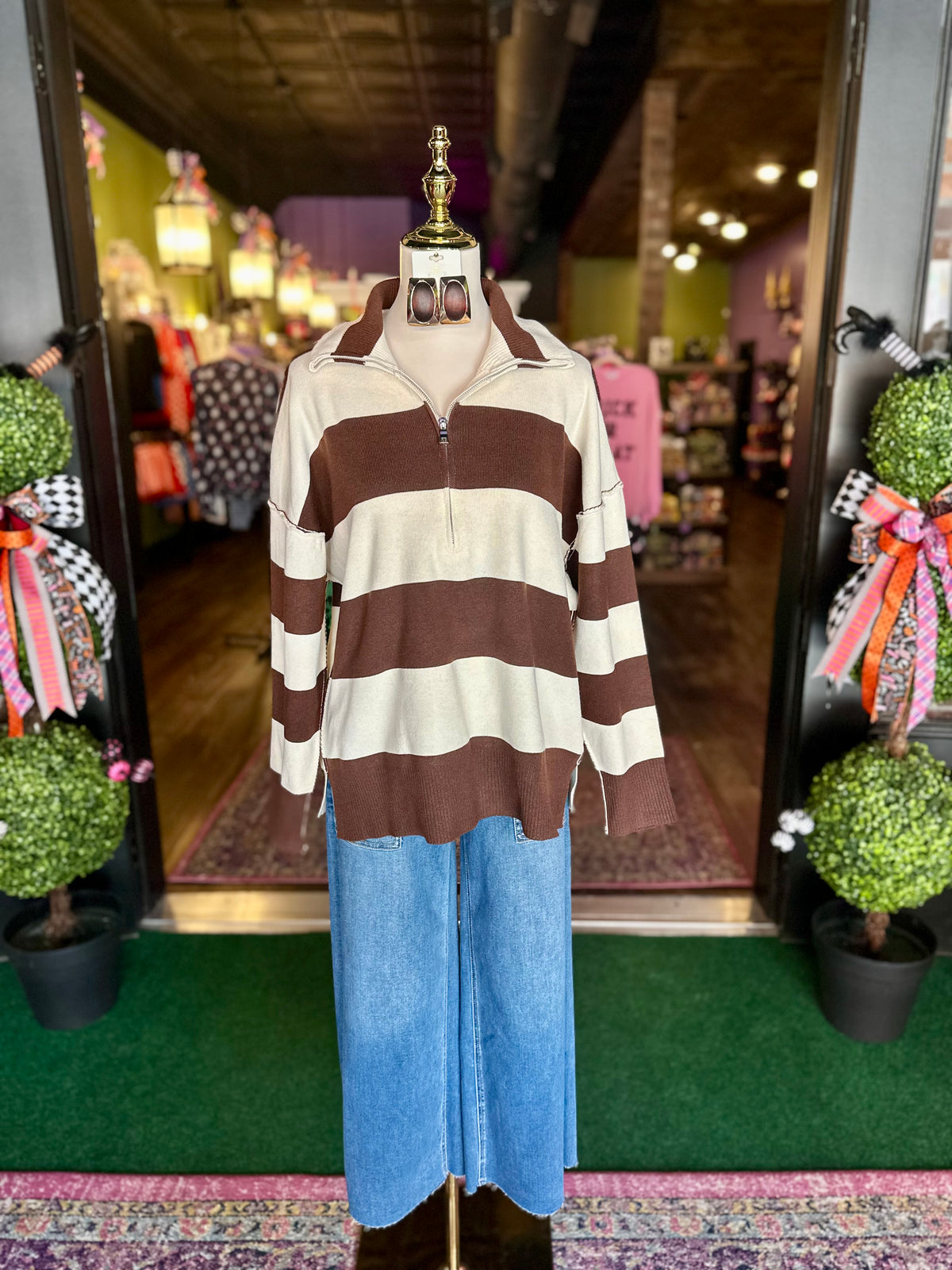 Coffee Run Quarter-zip sweater
