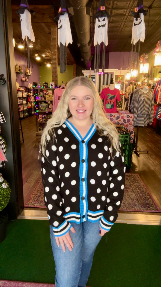 Polka Dot Knit Cardigan
