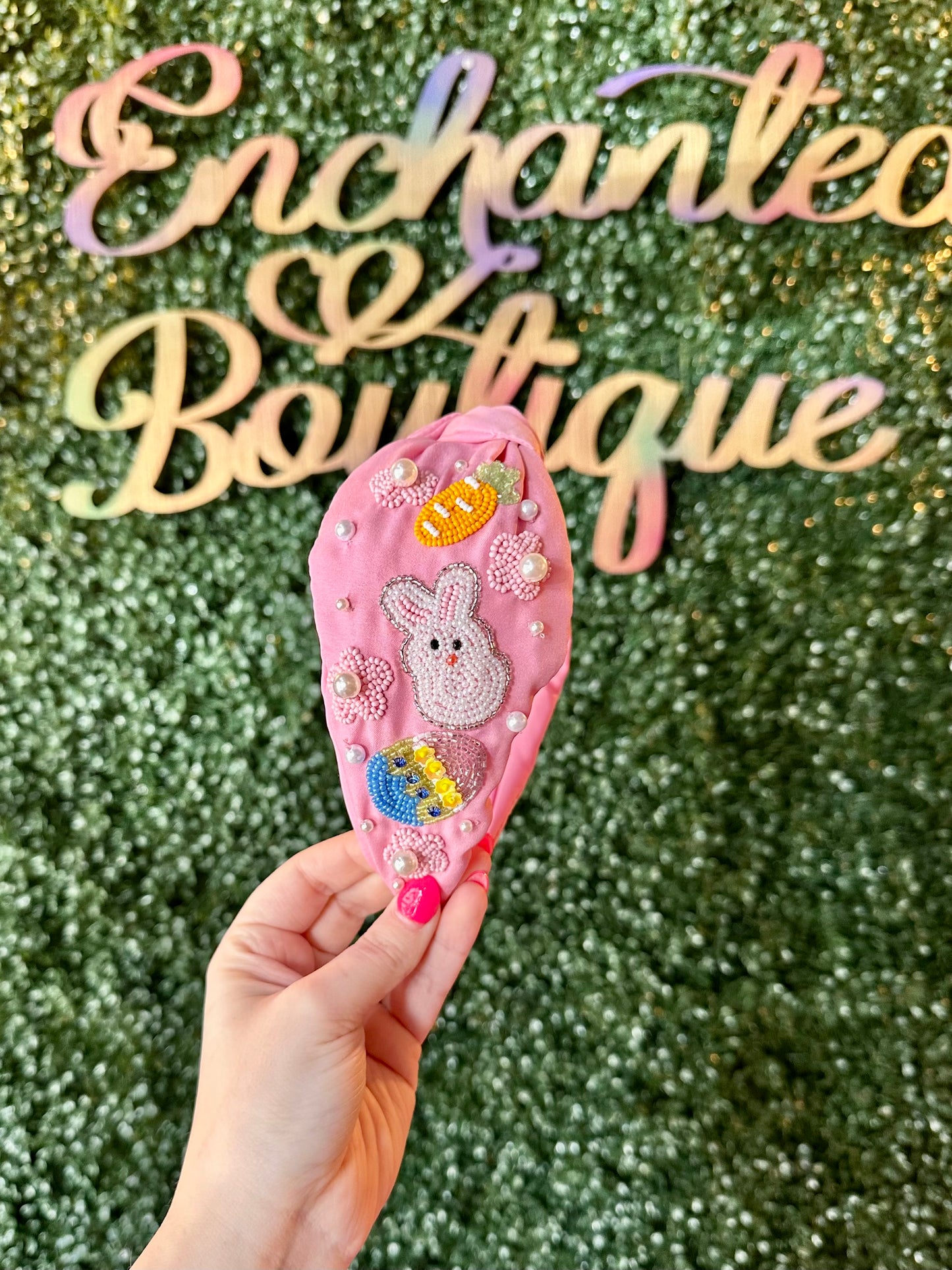 Beaded Easter Egg & Bunny Headband