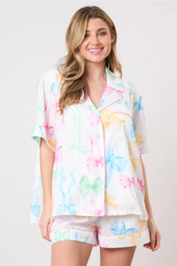 Satin Ribbon print Pajamas