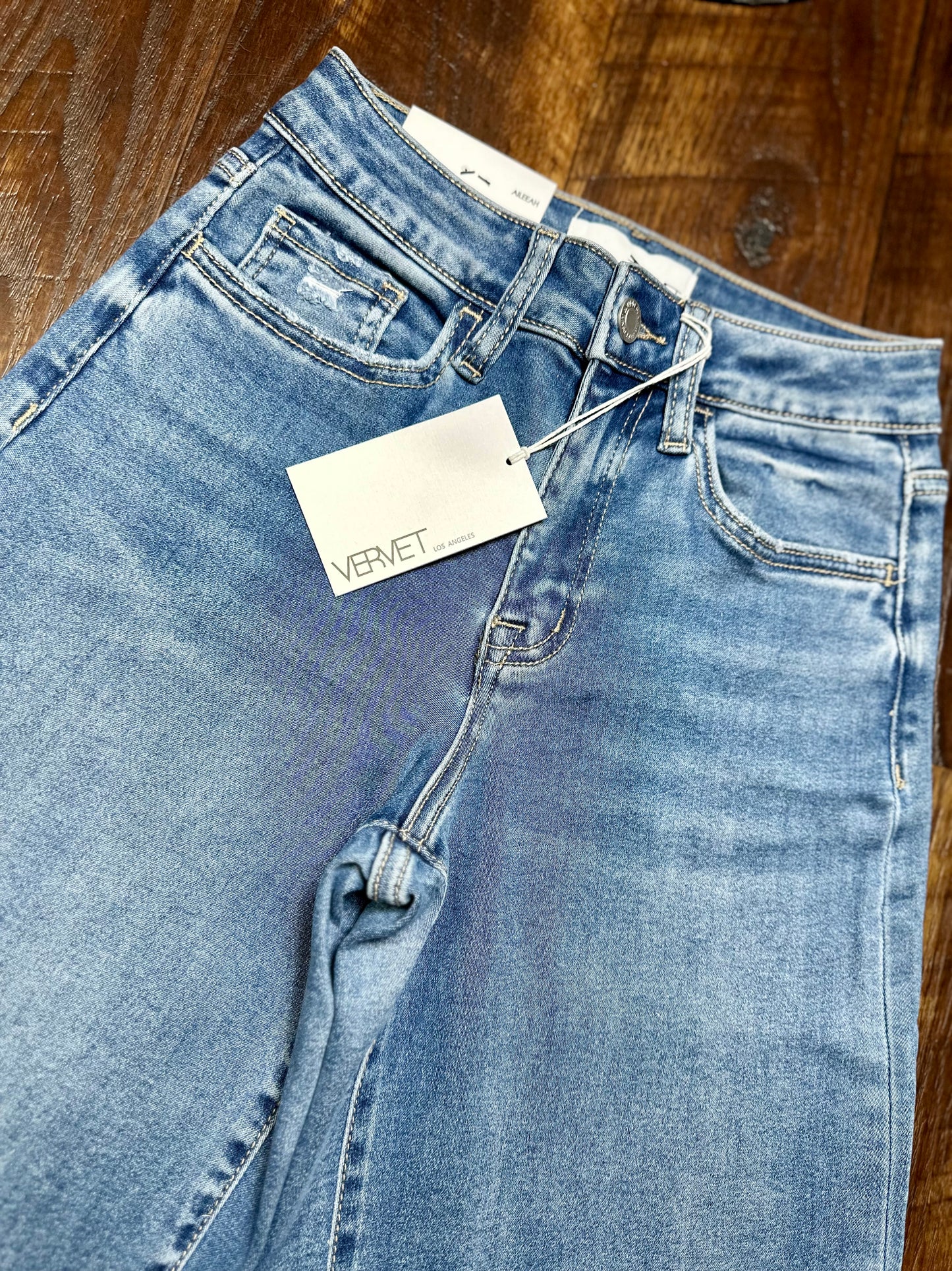 Vervet High Rise Crop Slim Wide Jeans