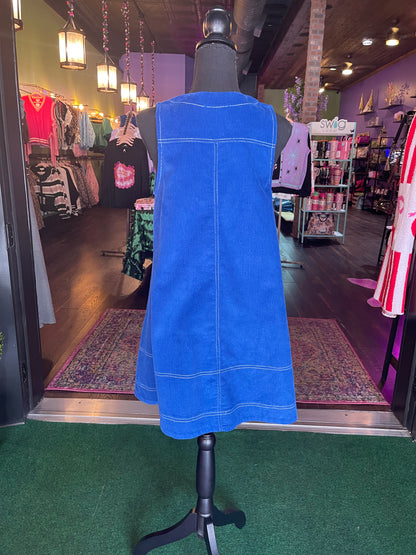 Royal Blue Ribbed Zip-Up Dress