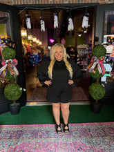 Load image into Gallery viewer, Black Quilted Romper
