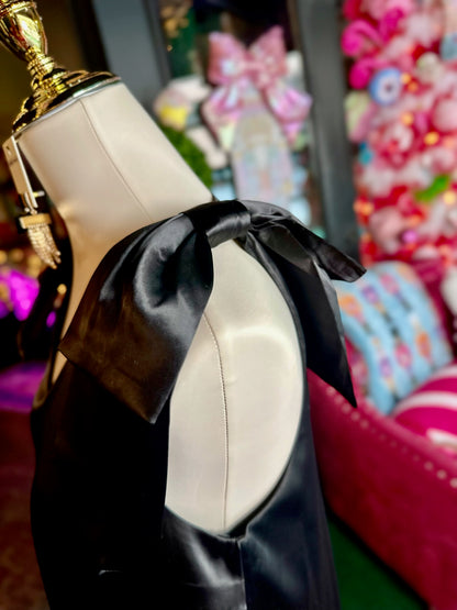 Black Bow Detail Sleeveless Mini Dress