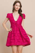 Load image into Gallery viewer, Magenta Floral Jacquard Dress
