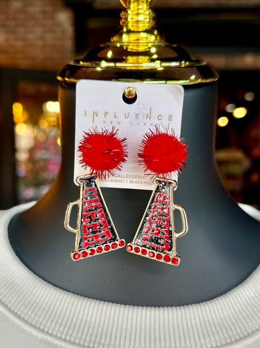 Red & Black CHEER Earrings