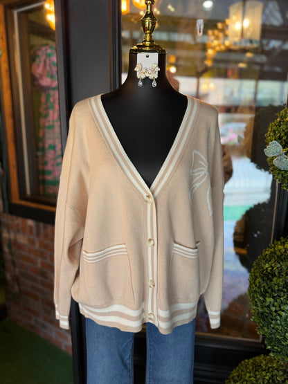 Long Sleeve Bow Patterned Cardigans