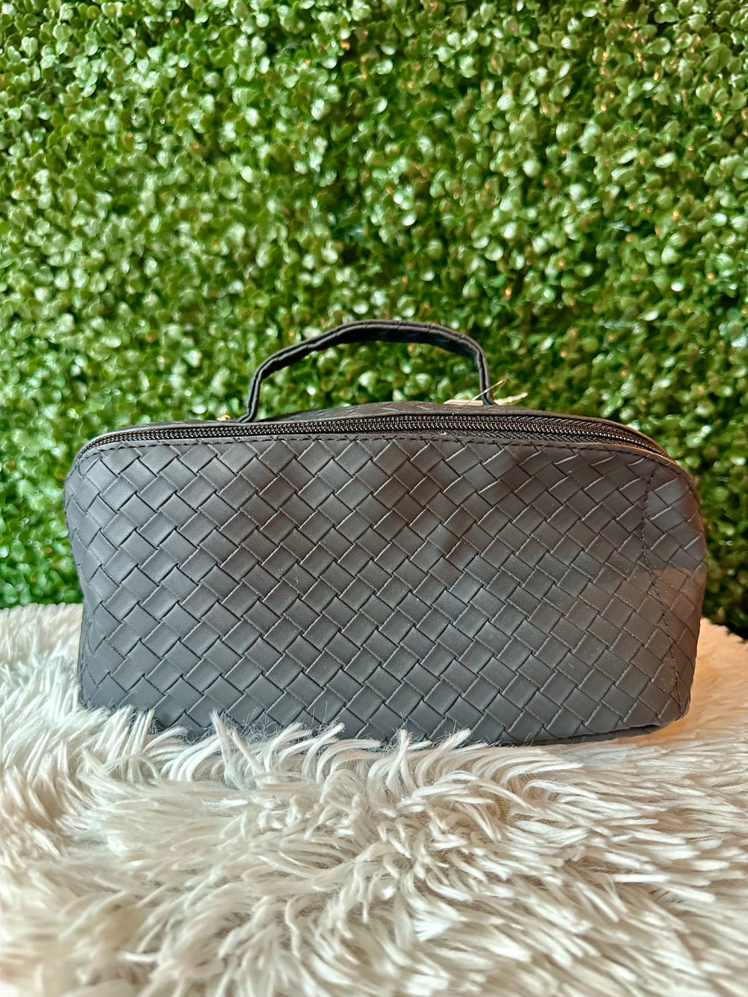 Black Weaved Makeup bag