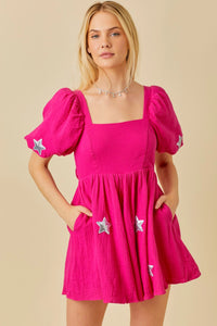 Fuchsia Star Romper