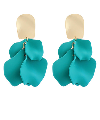 Color Coated Petal Earrings