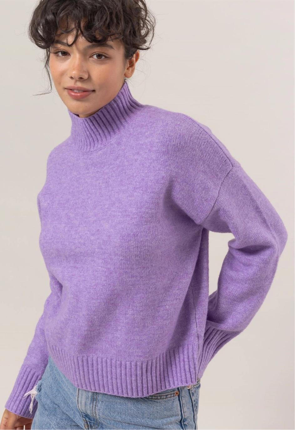 Lavender High Neck Sweater