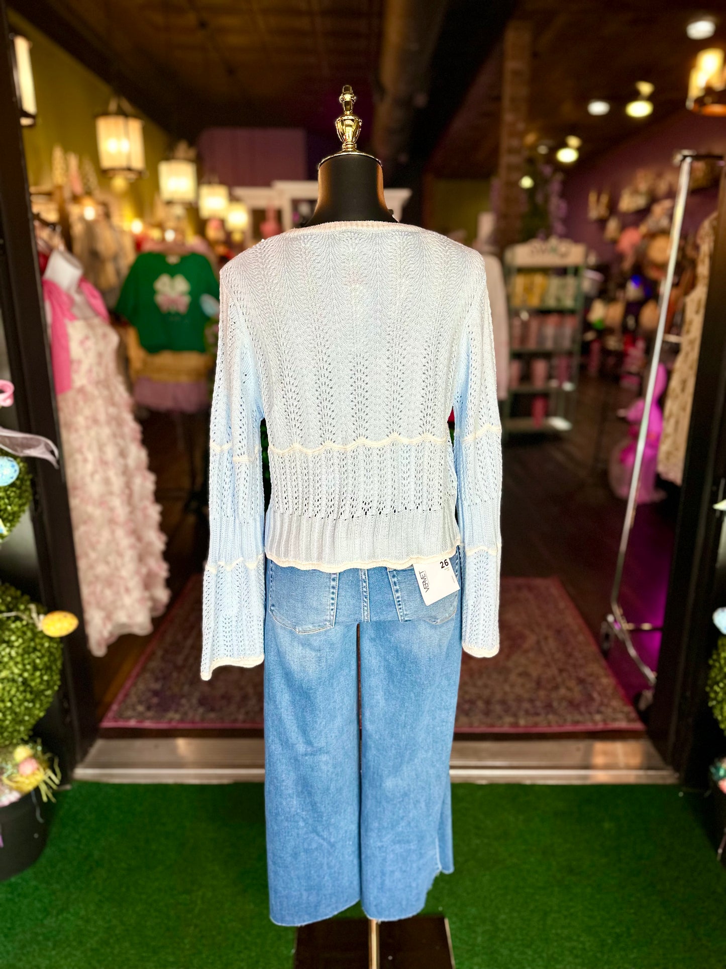 Blue Breeze Pointelle Cardigan