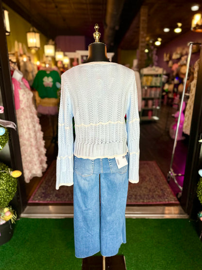 Blue Breeze Pointelle Cardigan