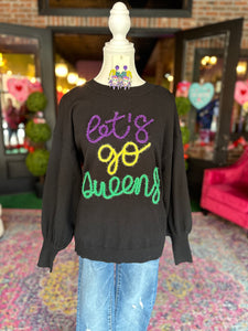 Mardi Gras Let’s Go Queens sweater