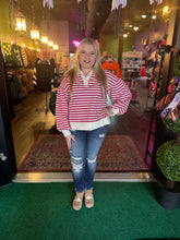 Load image into Gallery viewer, Fuchsia Striped Pullover
