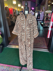 Leopard Print Button Up Top & Pants Set
