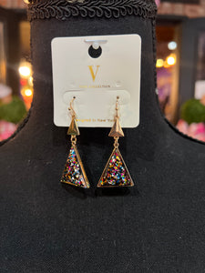 Confetti triangle earrings