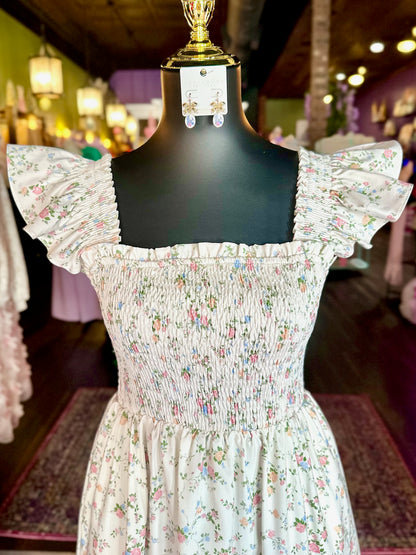 Ivory Garden Grace Midi Dress
