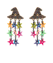 Load image into Gallery viewer, Witch’s Hat &amp; Star Tassel Earrings
