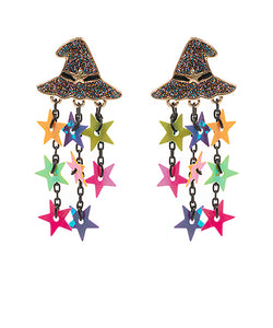 Witch’s Hat & Star Tassel Earrings