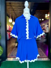 Load image into Gallery viewer, Royal Blue Set w/ Ric Rac Trim
