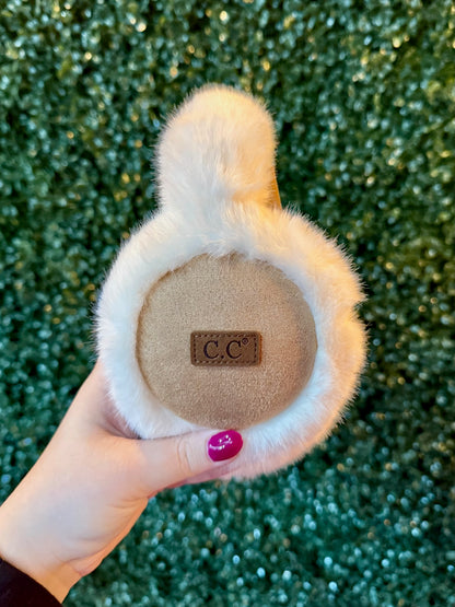 CC Camel & Ivory Fur Earmuffs