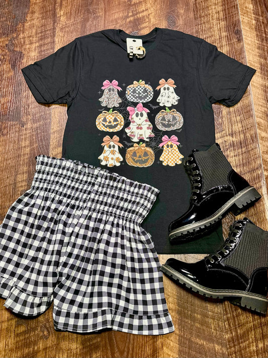 Sunny Strolls Black Gingham Shorts