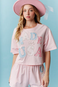 Lace & Pearl-Outlined “ Made in USA ” Set