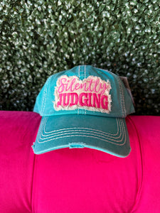 Turquoise “Silently Judging” Cap